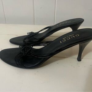 Gucci Elegant Black Heeled Mules